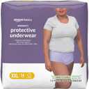 Amazon Basics Incontinence Underwear for Women, Protective, Disposable, Postpartum, Maximum Absorbency, XX-Large, Lavender, 14 Count
