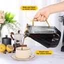 Glass Pitcher with Lid and Spout, Gray Clear Hot & Cold Water Jug with Handle and Lid for Iced Juice, Coffee, Milk, Coffee, Sun Lemonade,Water, Hot Tea (68 oz)