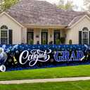 2025 Graduation Decorations-Congrats Grad Yard Sign Banner Decoration for Class of 2025 Graduation Party Supplies(Blue and Black)