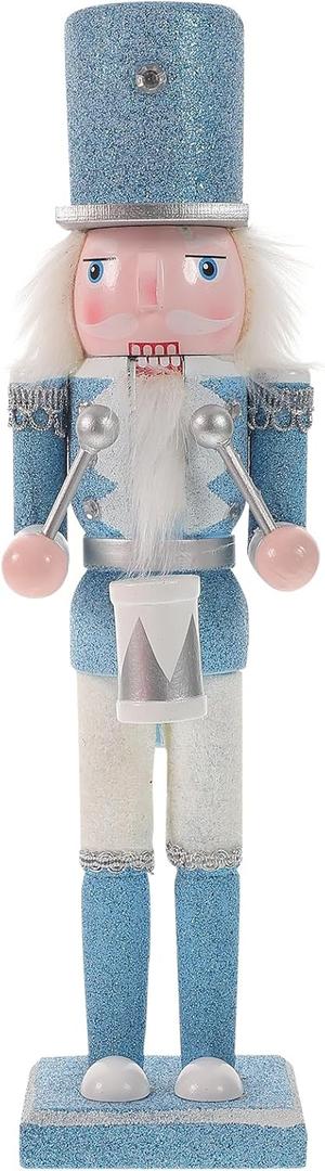 PASOLABE Blue Nutcracker Figure 12 Inch Christmas Nutcracker Ornaments Traditional Wooden Nutcracker for Festival Party Decorations (King)