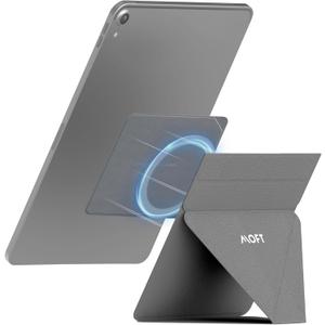 MOFT Snap Tablet Stand Holder, Foldable and Adjustable in Portrait/Landscape, Ultra-Slim Design iPad Stand for Desk, Compatible with 9.7" to 12.9" Tablets, Grey