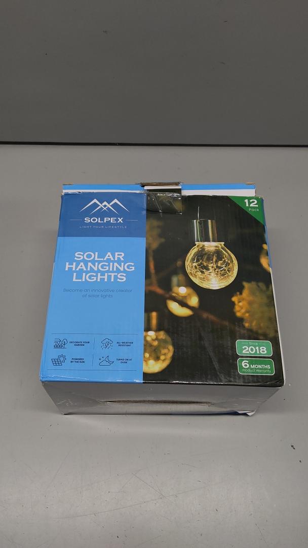 SOLPEX 12 Pack Hanging Solar Lights Outdoor, Solar Outdoor Lights Decorative, Solar Powered Waterproof Light, Hanging Globe Light for Garden, Yard, Patio, Lawn, Flower Bed (Warm White)