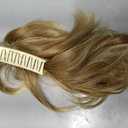 CJL HAIR Claw Clip Short Ponytail Hair Extensions DIY Bendable Metals Messy Bun Hair Piece for Wonen Straight Synthetic Fake Hairpieces Gloden Blonde and Beach Blonde Tips