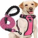 No Pull Dog Harness Adjustable Reflective Oxford Easy Control Medium Large Dog Harness with A Free Heavy Duty 5ft Dog Leash M