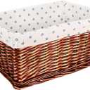 KINGWILLOW Storage Basket, Wicker Storage Basket, Suitable for Bedroom and Desktop Storage (Small size)