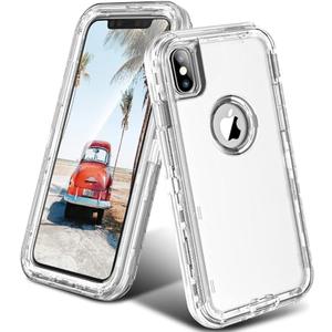 ORIbox for iPhone X/XS Case Clear, [10 FT Military Grade Drop Protection], Transparent Heavy Duty Shockproof Anti-Fall Case for iPhone X/XS Phone Case,6.1 inch,3 in 1, Crystal Clear