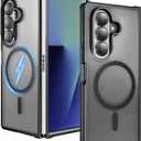 One Piece Design Matte Frosted Magnetic Case for Samsung Galaxy Z Fold 7, Fit for Magsafe, Ultra Thin, Shockproof Anti Fingerprints Translucent Back Integrated Bumper Wireless Charge Cover for Fold 7, Black