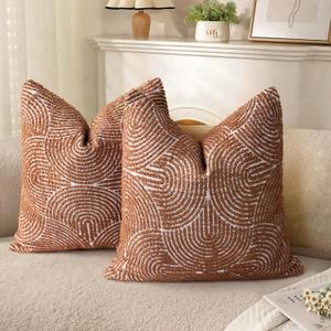 AELS Boho Decorative Textured Throw Pillow Covers 18x18, Organic Modern Mid Century Rainbow Tufted Pillow Case, Farmhouse Rustic Geometric Woven Cushion Case for Bed Couch Sofa, Burnt Orange AELS Boho Decorative Textured Throw Pillow Covers 18x18, Organic Modern Mid Century Rainbow Tufted Pillow Case, Farmhouse Rustic Geometric Woven Cushion Case for Bed Couch Sofa, Burnt Orange