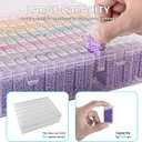 VTG Diamond Painting Storage Containers, Diamond Art Portable Bead Storage Organizer 96 Gird Diamond Painting Accessories (Storage Box) (96 small square bottle)