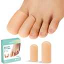 Welnove Gel Toe Cap and Protector - Silicone Toe Covers - Toe Cushions for Pain Relief, Missing or Ingrown Toenails, Corns, Calluses, Blisters (4 Large + 8 Medium, Beige), FSA or HSA Eligible