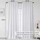 OWENIE Sally Extra White Light Filtering Curtains 120 Inches Long 2 Panels Set for Bedroom Living Room, Solid Soft Insulated Privacy Window Treatment Drapes, 2 Pcs Each W50 x L120 Inch, White