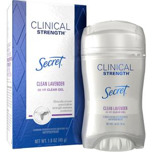 12 Pcs Secret Clinical Strength Clear Gel Antiperspirant & Deodorant,1.60 oz