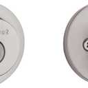 Kwikset 158 Milan Deadbolt Lock, Satin Nickel Round Exterior Keyed Front Entry Door, Pick Resistant SmartKey Rekey Security, Single Cylinder Dead Bolt, with Microban Protection