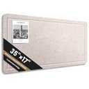 Large Bulletin Board, 35 X 17 Inches Felt Cork Board with 40 Pushpins, Foldable Felt Notice Pin Board Photo Display Board with Self-Adhesive Tape for Office Home School (Oatmeal, 35x17 inch)