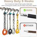 Dreecy 16 Pack S Hook for Hanging Plants, 6 Inch Large Heavy Duty S Hooks for Closet, 7 MM Thick Metal Black Rubber Coated S Shaped Hooks for Hanging Jeans Bags Cups Pot Jewelry Garden Tools