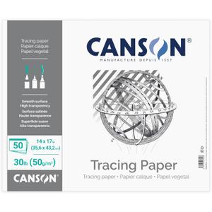 Canson Artist Series Tracing Pad Tape Binding, 50 Sheet, Art Supplies for Students & Professionals 14x17 inch