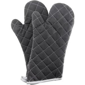 Oven Mitts Flame Retardant Mitts Heat Resistant to 425 F 15 Inch Kitchen Mitt Black Color 2-Pack