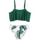 Swimsuit Two Pieces Bikini Set Ruffle Bathing Suits Flounced Tankini Swimwear Size 2 XL