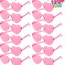 JOYIN 12 PCS Valentine's Day Pink Heart Shaped Sunglasses, Classroom Exchange Gift for Kids, Classroom Holiday Prizes, Sunglasses for Women and Girl