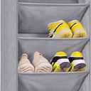 KEETDY Over the Door Shoe Organizer with 8 Deep Pockets, Hanging Shoe Rack for Closet Hanger Fits 20 Pairs Shoe Holder for Narrow Door Shoe Storage, Grey