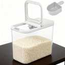 20-25 lbs Rice Dispenser with Measuring Spoon 11.4Qt/12L Tall and Narrow Food Storage Flour Bin Large Airtight Food Storage Rice Container for Kitchen Pantry Organization Slim Space-Saving