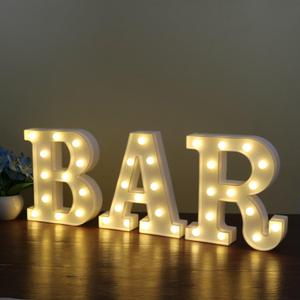 BAR - Illuminated Marquee Pub Bar Sign - Lighted Word Pre-Lit Battery Operated (23.03-in x 8.66-in) (White)