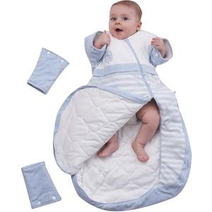 Babyah Kids Wearable Blanket Toddlers Baby Sleeping Bag Sleeves Detachable (6-18 Months, 1.5 Tog for 65-78-blue)