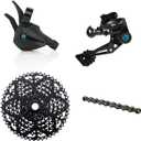 Box Three 1x9 Prime 9 Multi-Shift Cycling Groupset Mountain Bike - Matte Black, 9 Speed 1x Drivetrain Shifter, Rear Derailleur, Freehub Bike Cassette, Chain | Box Components