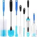 6 Pack Bottle Brush Narrow Neck Cleaning Set, Long Handle Stainless Steel Water Bottle Cleaner Brush for Washing Beer Bottle, Wine Decanter, Cup, Pipes Sinks, Straw, Cup Cover.