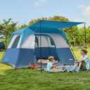 PORTAL 6 | 8 | 10 Person Family Camping Tent with Porch, Big Family Camping Tent with Tall Height, Good Ventilation, Water Resitant Large Tent for Outdoor Camping, Backyard (Deep Blue)(6 person)