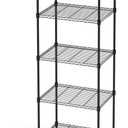 5 Tier Storage Shelves with Wheels, Heavy Duty Metal Garage Shelving Unit and Adjustable Feet, 865lb High Capacity Rolling Storage Shelf for Kitchen, Office, Dining Room (23.6"x 17.7"x 72"), Black