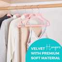 HOUSE DAY Premium Velvet Hangers 50 Pack Pink, Non-Slip Flocked Felt Hangers, Sturdy Clothes Hanger Heavy Duty Coat Hanger, Durable Slim for Closet Space Saving