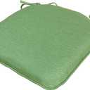 Outdoor Non Slip Chair Pad, Bistro U-Shaped Dining Chair Seat Cushions with Ties, 14x14 inch, Set of 2, (Deep Green)