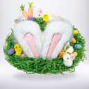 Easter Bonnet Kit: DIY Craft Set with Straw Hats, Kids Make Your Own Bonnet Hat with Chicks, Bunnies, Carrots, Eggs, Feathers, and Grass for Easter Bonnet Decoration