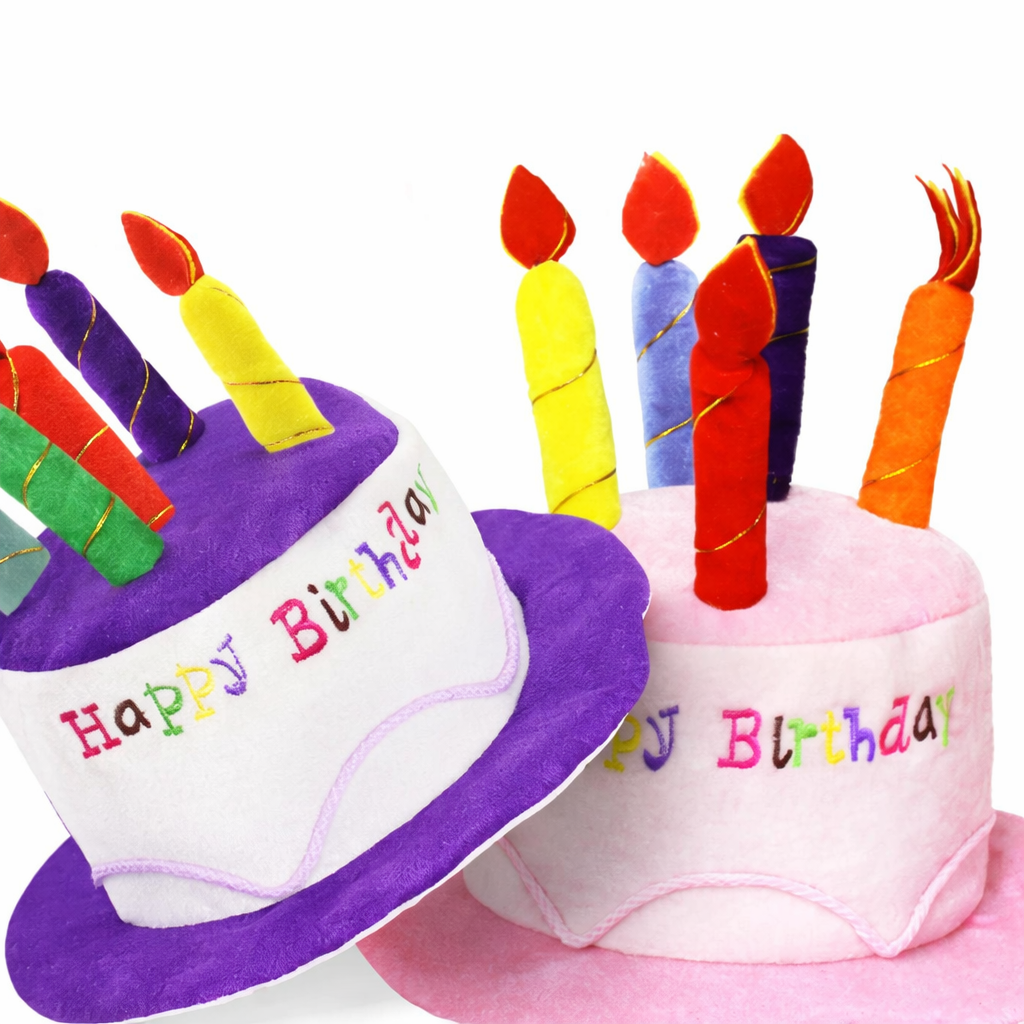 2 Plush Birthday Hats for Adults