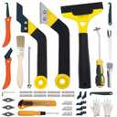 37 Pack Grout Removal Tool Kit, 3 Tile Grout Saws with 20 Extra Cleaning Blades, Hand Grout Saw and Caulk Remover Tool for Bathroom Showers, Ideal for Tile Grout Gap Cleaning and Repair