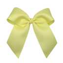 2 x WEBB DIRECT2U Girls Large 6" Grosgrain Knotted Hair Bow with Tails on Alligator Clip (Light Yellow)