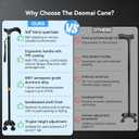 DEOMAi Quad Walking Cane for Men Women with All-Terrain Adaptive Tip