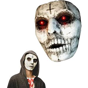 Bulex Demon Killer Mask Red LED Lighted Eyes Cosplay Creepy Scary Halloween Horror Mask Masquerade Costume Party