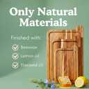 Non Toxic Cutting Boards - Cutting Board Set Free of Mineral Oil, Made of FSC Acacia Wood - Cutting Boards for Kitchen - Includes 3 Chopping Boards. By Ziruma