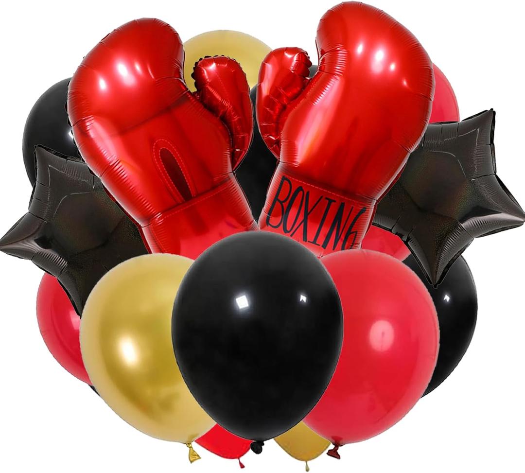 Red Boxing Gloves Balloons Boxing Balloons for Boxing Birthday Party Decorations Fight Night Decorations Wrestling Party WWE Party Boxing Sports Themed Party UFC Boy Man Birthday Party Anniversary
