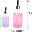 Refillable Clear Soap Dispenser Bottles with Pump, 16 oz (3 Pack) | BPA-Free Plastic Boston Round Containers for Hand Soap, Lotion, Shampoo, Kitchen & Bath