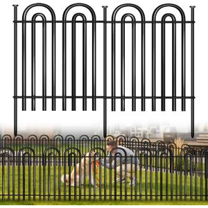 Decorative Garden Fence, 10 Panels No Dig Fence, 32 in(H) x 24.16 ft(L) Animal Barrier for Dogs Rabbits, Rustproof Metal Arched Decorative Garden Fences for Flower Bed, Outdoor, Yard, Patio