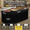 Smiry Spandex Tablecloth, Elastic Fitted Stretch Tablecloth for 6FT Rectangle Tables, Waterproof Washable Table Cover Skirt for Outdoor, Wedding, Banquet & Parties (Black, 72Lx30Wx30H Inch)
