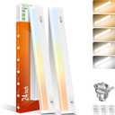 ALUSSO LIGHTING 24 Inch LED Under Cabinet Lighting Hardwired Plug in UL Listed, 5CCT Color Selectable 2700K/3000K/3500K/4000K/5000K Dimmable, Linkable 1350LM Under Counter Lights for Kitchen, 2 Pack