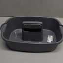 Large Cleaning Supplies Caddy Portable Shower Basket Supply Organizer with Handle Plastic Bucket Tool Storage for Bathroom, Bedroom, Kitchen, College Dorm, Garden, Dark Gray 1 Pack