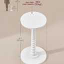 VASAGLE MARIEL Collection - Round Side Table, Small Drink End Table for Small Spaces, Accent Nightstand, Solid Wood Leg, Mid-Century Modern, for Living Room Bedroom, Cloud White ULET293WB02S