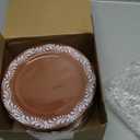 Yungyan 50 Pcs Plastic Plates Party DecorationDinnerware Plastic Plates Cinco De Mayo Birthday Party Decoration(7inch,Brown,100)