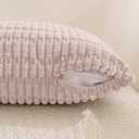 JELLYMONI 2 PCS Throw Pillow Covers, Corduroy Striped Decorative Pillows Cover for Farmhouse Boho Home Decor, Living Room Bed Sofa Couch Pillow Covers 16x16in, Pink