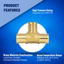 New Age America 25pcs 1/2" Tee PEX Fittings AquaFlow 360 | 25 PC | Brass | Barb PEX Fittings for Pipe | Lead-Free Brass | NSF, UPC, CUPC, ASTM F1807 Certified